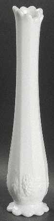 Paneled Grape Milk Glass 10"-12" Scalloped Foot Bud Vase