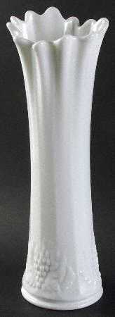 Paneled Grape Milk Glass 15" Swung Vase