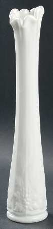 Paneled Grape Milk Glass 9" To 11" Swung Bud Vase