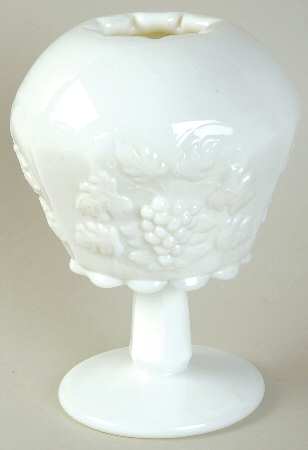 Paneled Grape Milk Glass Ivy Ball Vase