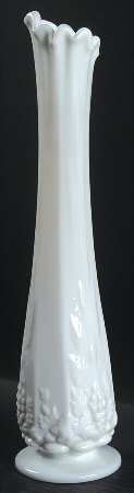 Paneled Grape Milk Glass Medium Bud Vase