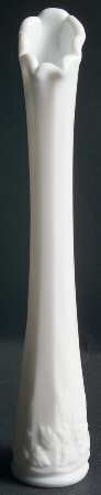 Paneled Grape Milk Glass 11" Swung Bud Vase