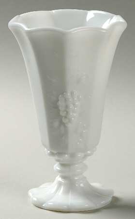 Paneled Grape Milk Glass 5" Belled Belled Vase