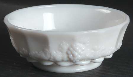 Paneled Grape Milk Glass Nappy