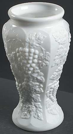 Paneled Grape Milk Glass Vase/Pickle Jar