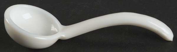 Paneled Grape Milk Glass Mayonnaise Ladle