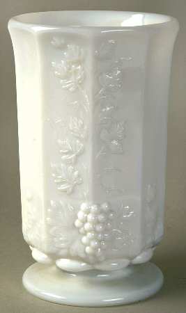 Paneled Grape Milk Glass Celery Vase