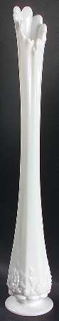 Paneled Grape Milk Glass 19" Bud Vase
