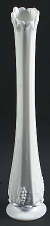 Paneled Grape Milk Glass 16" Bud Vase