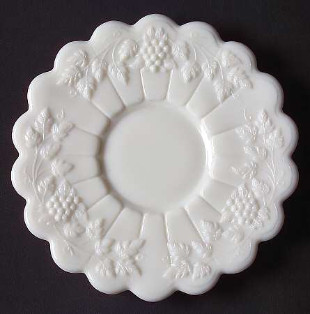 Paneled Grape Milk Glass Saucer Only