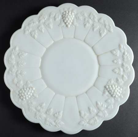 Paneled Grape Milk Glass 14" Torte Plate