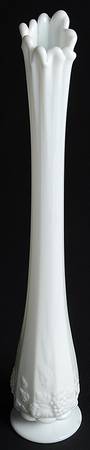 Paneled Grape Milk Glass 18" Bud Vase