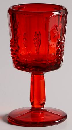 Paneled Grape Ruby Wine Glass