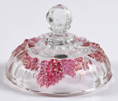 Paneled Grape Ruby Flash Lid for Sugar Bowl