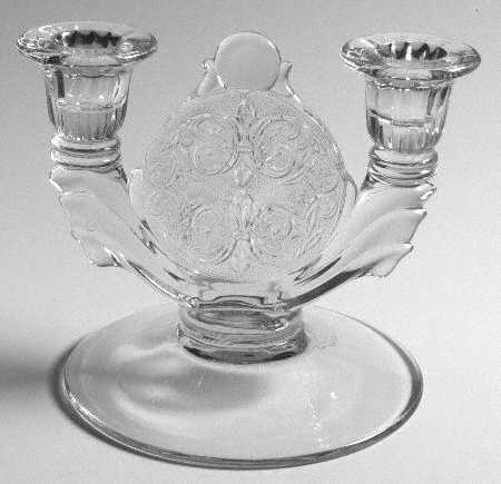 Princess Feather Clear Double Light Candlestick