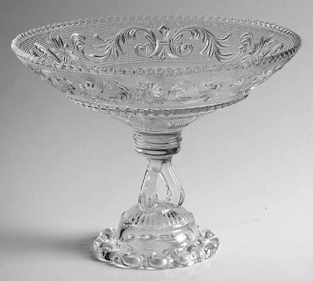 Princess Feather Clear Footed Bell Bowl