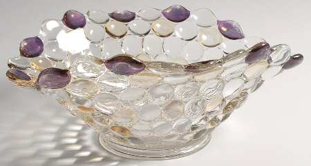 Thousand Eye Flashed 11" Oval Bowl
