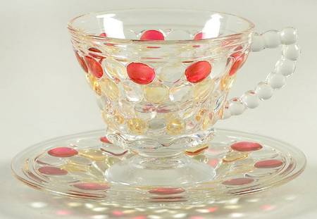 Thousand Eye Flashed Cup & Saucer Set