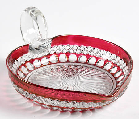 Waterford Ruby Bowl Heart Shape Bon Bon