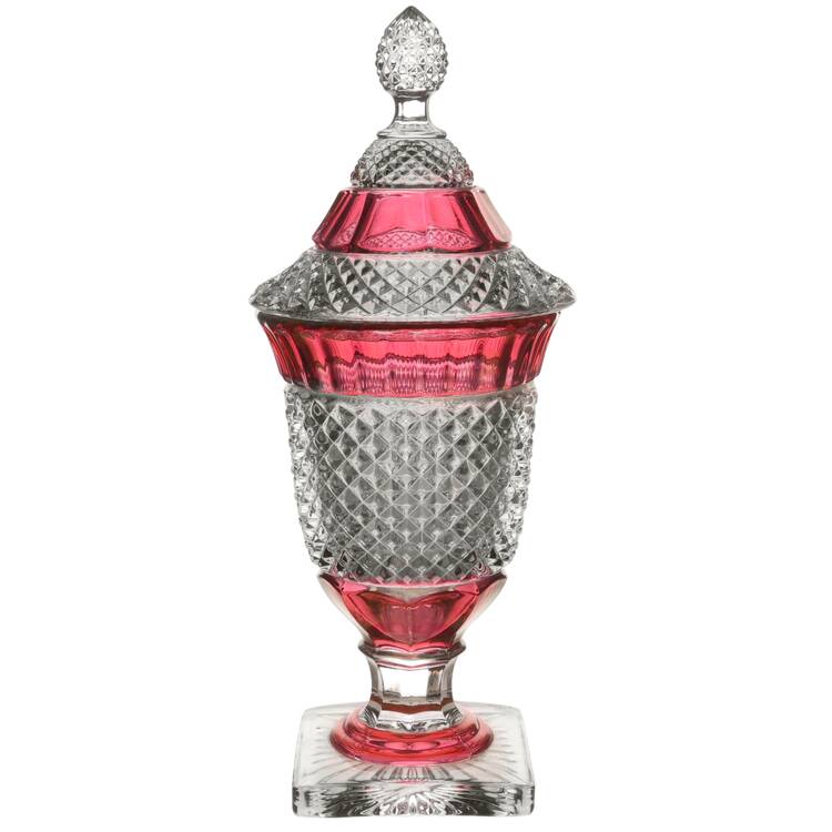 Waterford Ruby Bowl Large Candy Jar & Lid