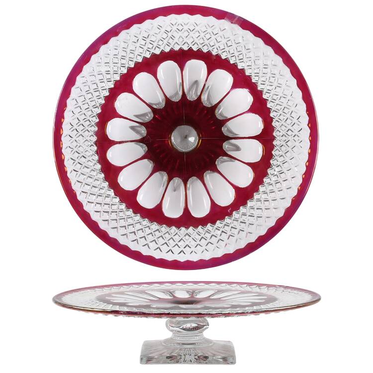 Waterford Ruby Bowl 12" Diameter Cake Stand/Pedestal