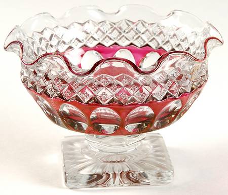 Waterford Ruby Bowl Small Crimped Candy