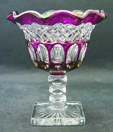 Waterford Ruby Bowl Crimped Candy Dish