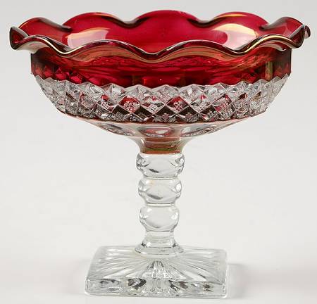 Waterford Ruby Bowl Round Compote (Height X Width)