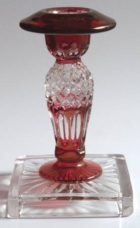 Waterford Ruby Bowl 6" Single Light Candlestick