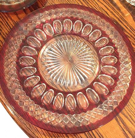 Waterford Ruby Bowl 13" Torte Plate