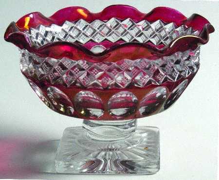 Waterford Ruby Bowl Small Crimped Candy Dish