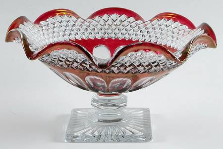 Waterford Ruby Bowl Footed Bowl
