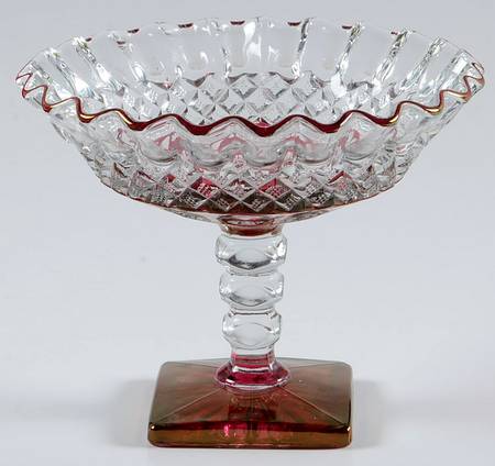 Waterford Ruby Bowl Round Compote (Height X Width)