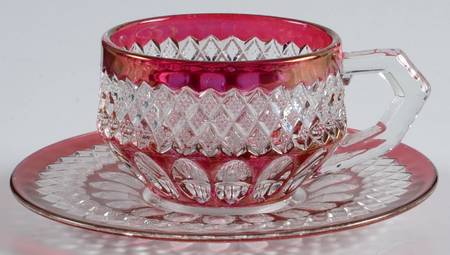 Waterford Ruby Bowl Cup & Saucer Set