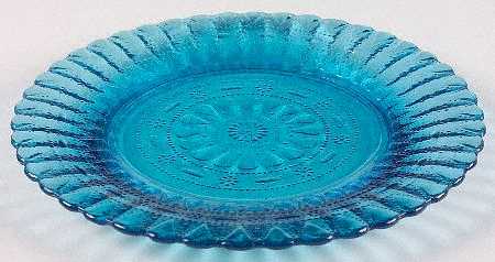 Lace and Dewdrop Blue Dinner Plate