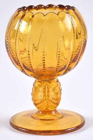 Beaded Amber by L G Wright Glass