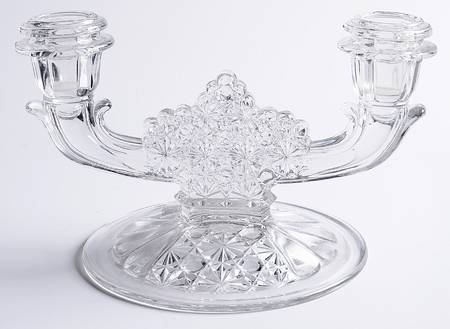 Daisy and Button Clear Double Light Candlestick