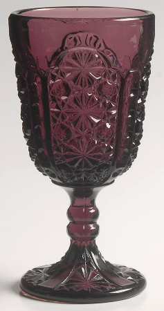 Daisy and Button Amethyst Wine Glass