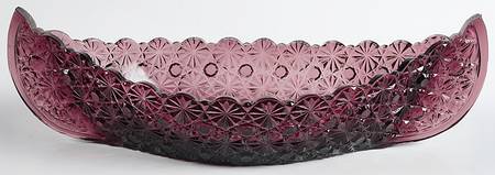 Daisy and Button Amethyst Canoe Shape Bowl