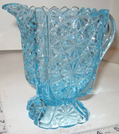Daisy and Button Blue Pitcher
