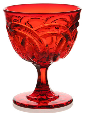 Double Ring Ruby Candy Dish No Lid