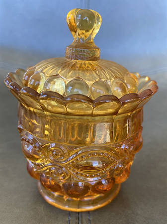 Eyewinker Amber Sugar Bowl & Lid