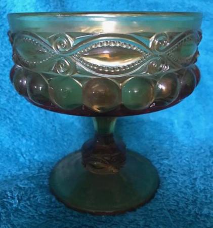 Eyewinker Amber Tall Footed Candy Box No Lid