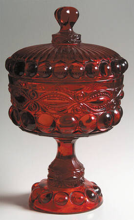 Eyewinker Ruby 7" Compote & Lid