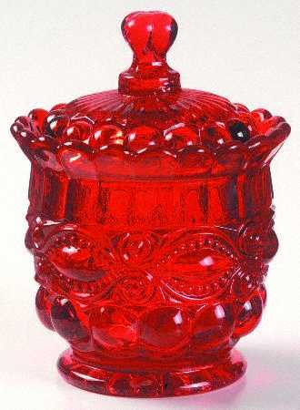 Eyewinker Ruby Sugar Bowl & Lid