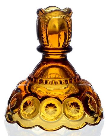 Moon and Star Amber 4" Single Light Candlestick