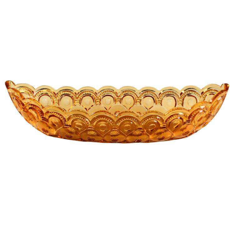 Moon and Star Amber 12" Canoe Shape Relish