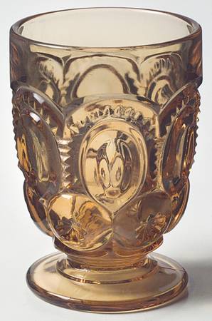 Moon and Star Amber 7 Oz Footed Tumbler