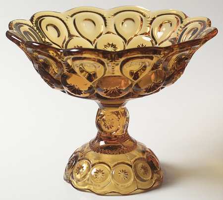 Moon and Star Amber 5" Height Open Compote