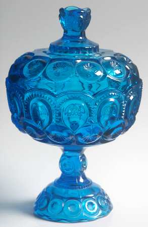 Moon and Star Blue 10" Compote & Lid